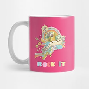 colorful cute music instruments anime rock it international music day music lover design Mug